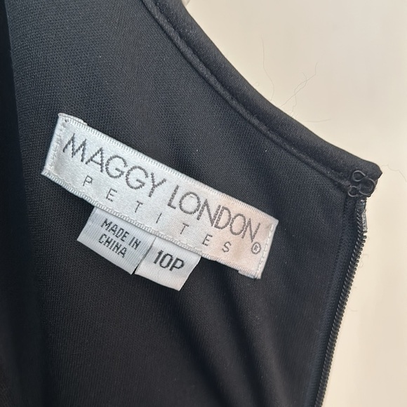 Maggy London Petite Size 10P Black & Teal Party Dress – Elegant Cocktail - Picture 6 of 12